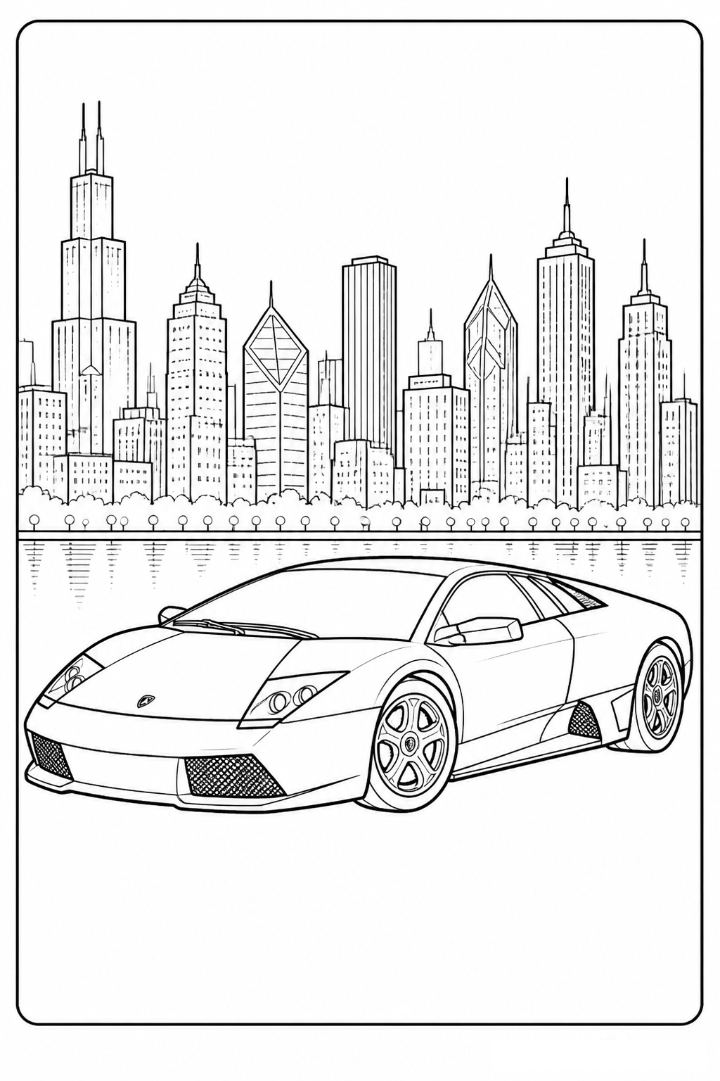 Lamborghini Murciélago Night City Cruiser free printable activity sheet
