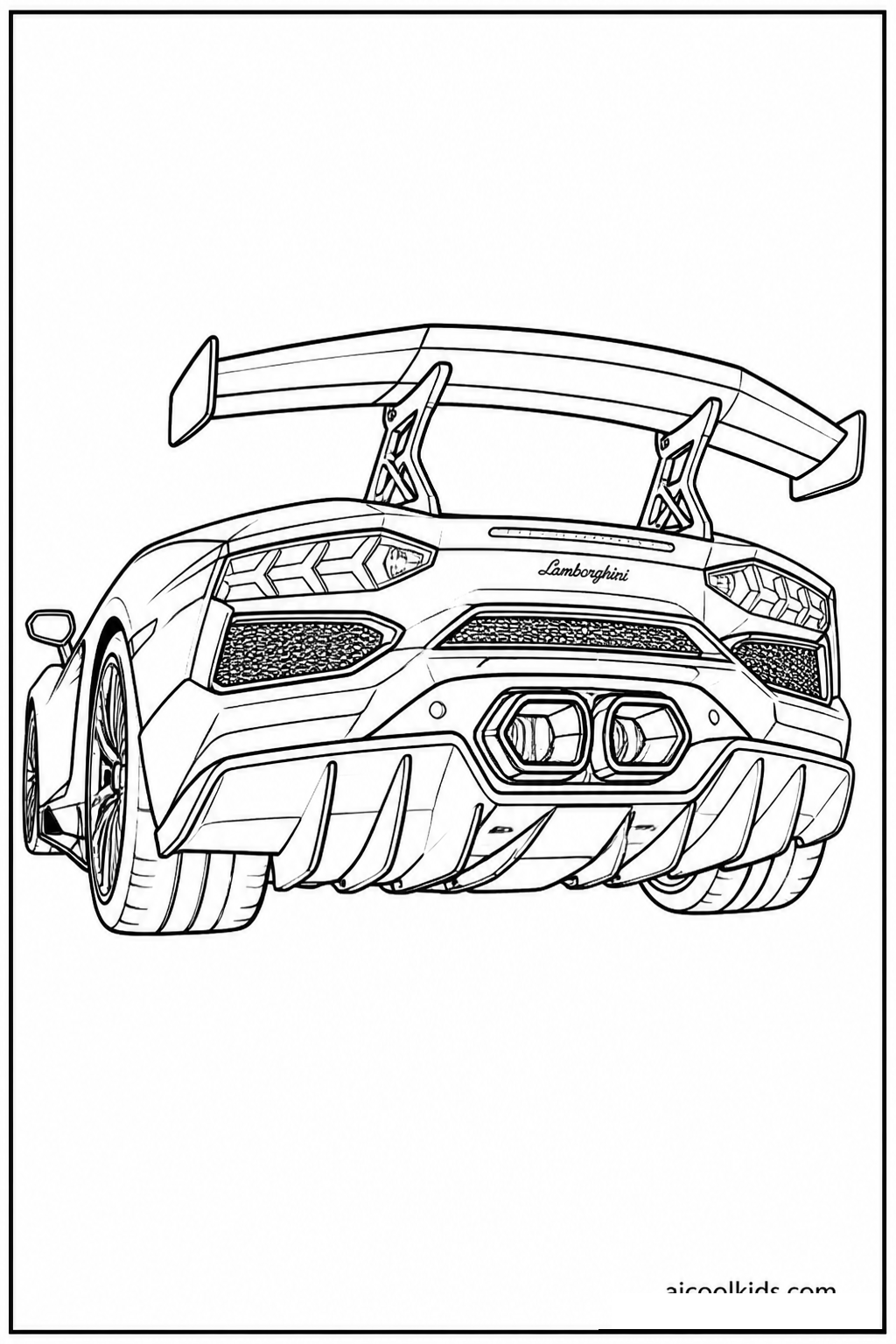 Active Aero Carbon Rear Wing and Quad Diffuser free printable activity sheet