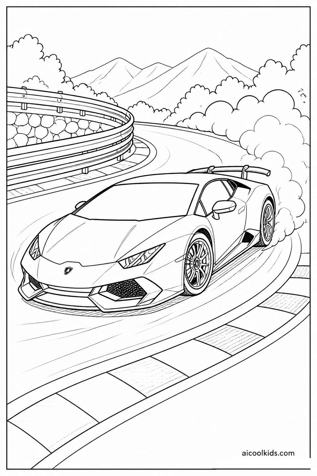 Track Edition Drifting Through Apex Curve free printable activity sheet