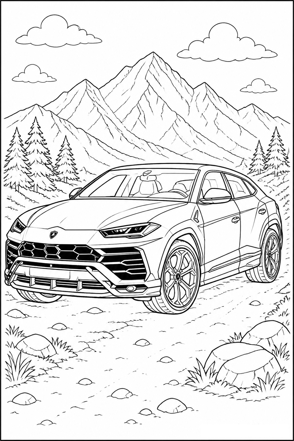 Lamborghini Urus Performance Super SUV free printable activity sheet