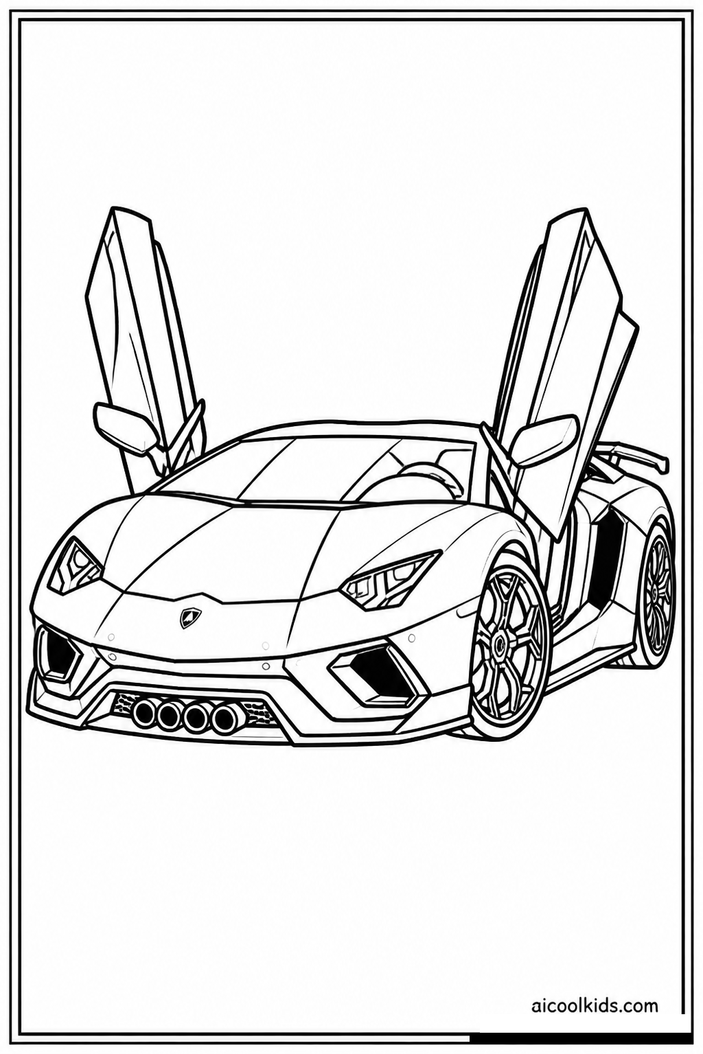 Lamborghini Scissor Door Hypercar free printable activity sheet