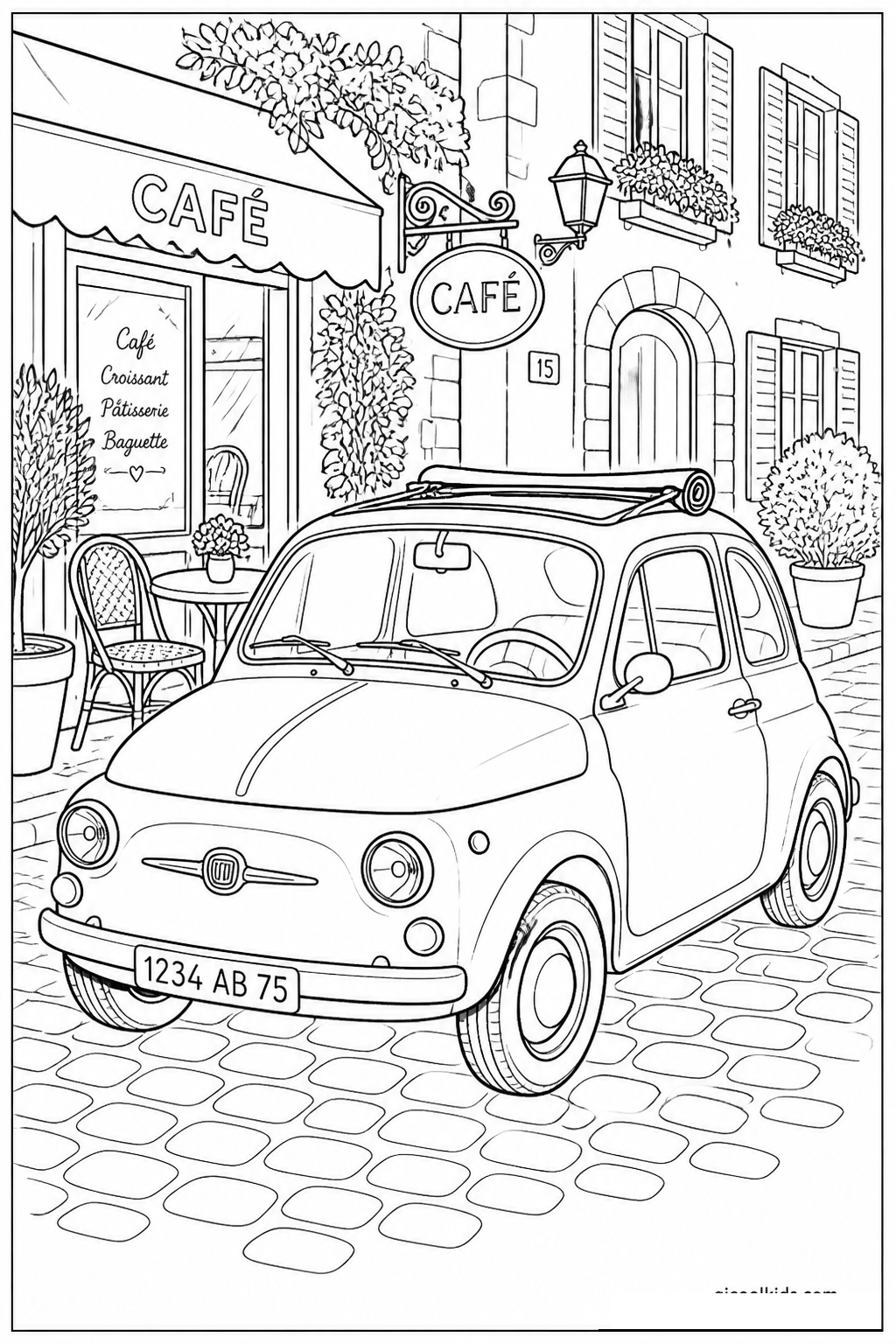 Vintage European Compact City Cruiser free printable activity sheet