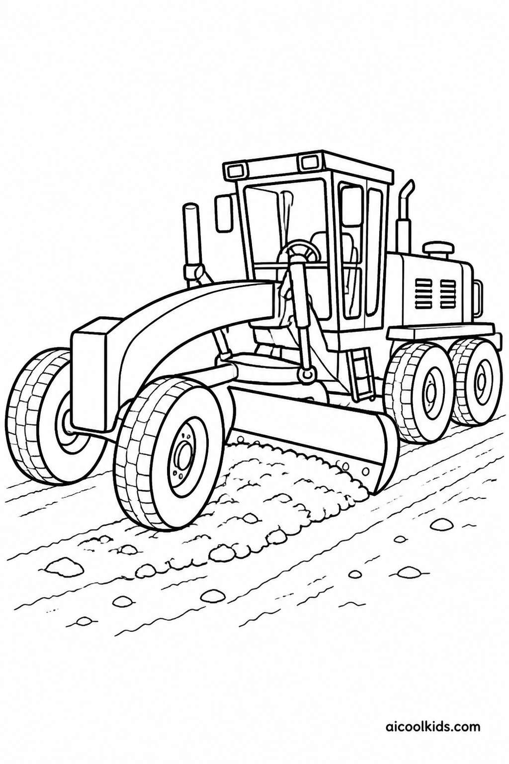 Road Motor Grader Leveling Gravel Roadway free printable activity sheet