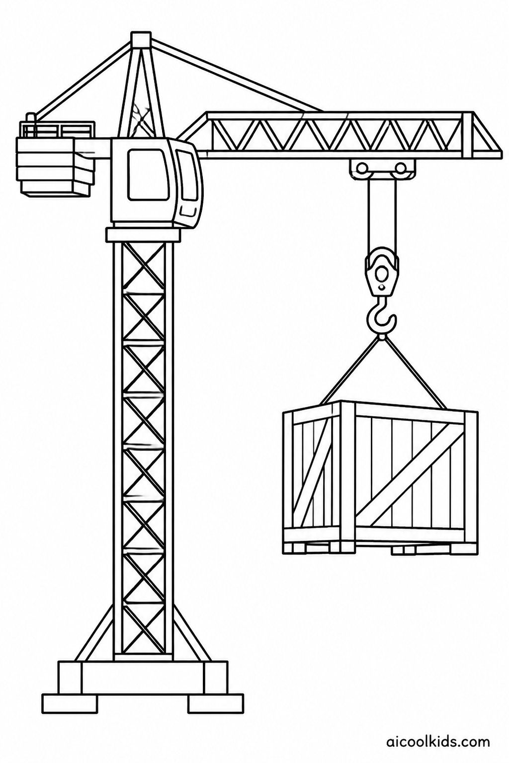 City Construction Tower Crane Hoisting Supply Crate free printable activity sheet