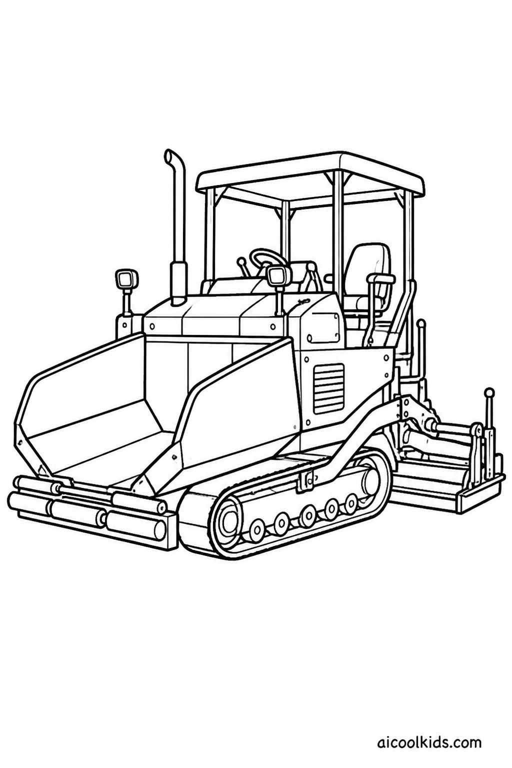 Asphalt Paver Machine Laying Smooth Road Surface free printable activity sheet