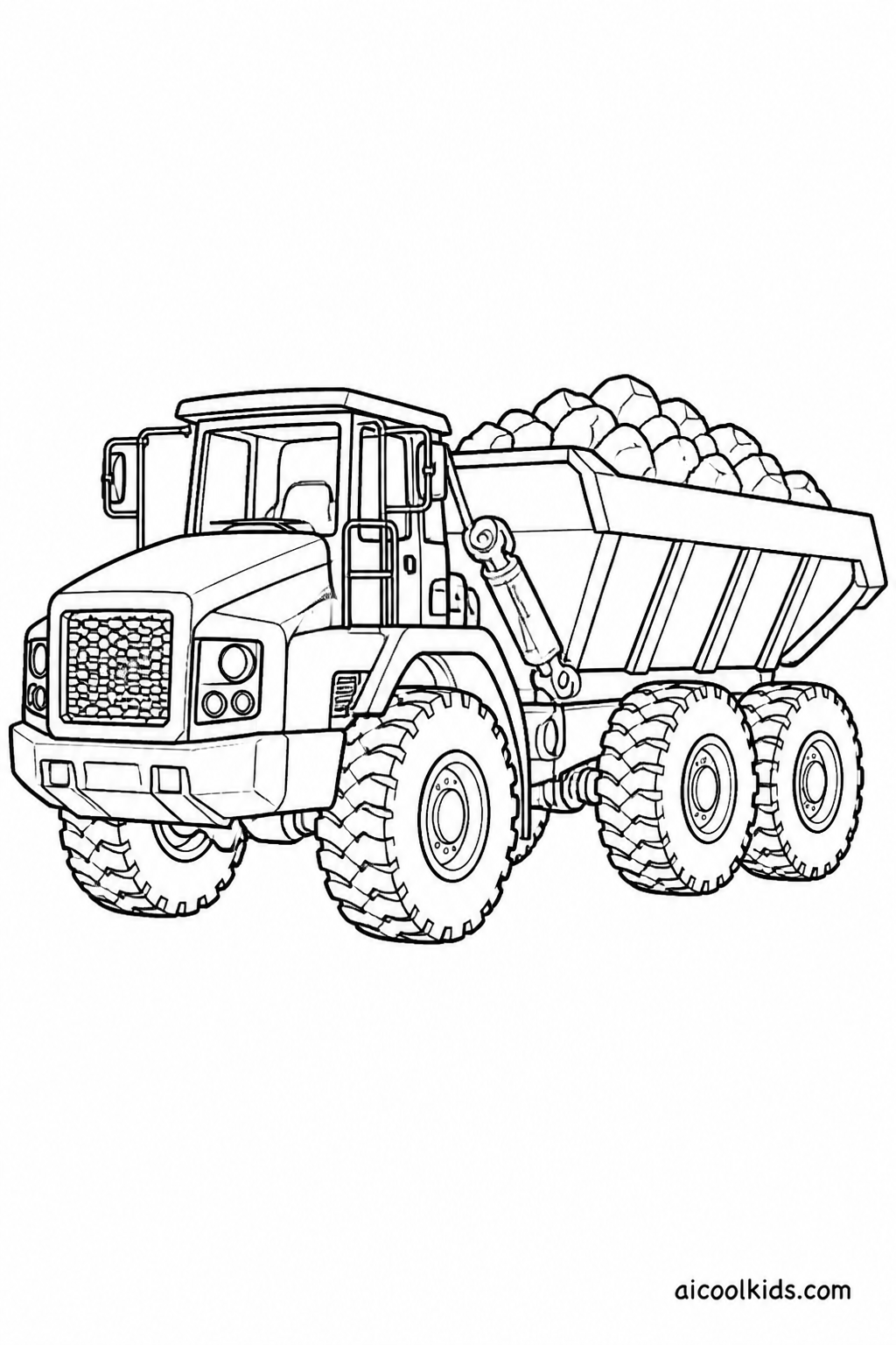 Articulated Dump Truck Hauling Crushed Gravel free printable activity sheet