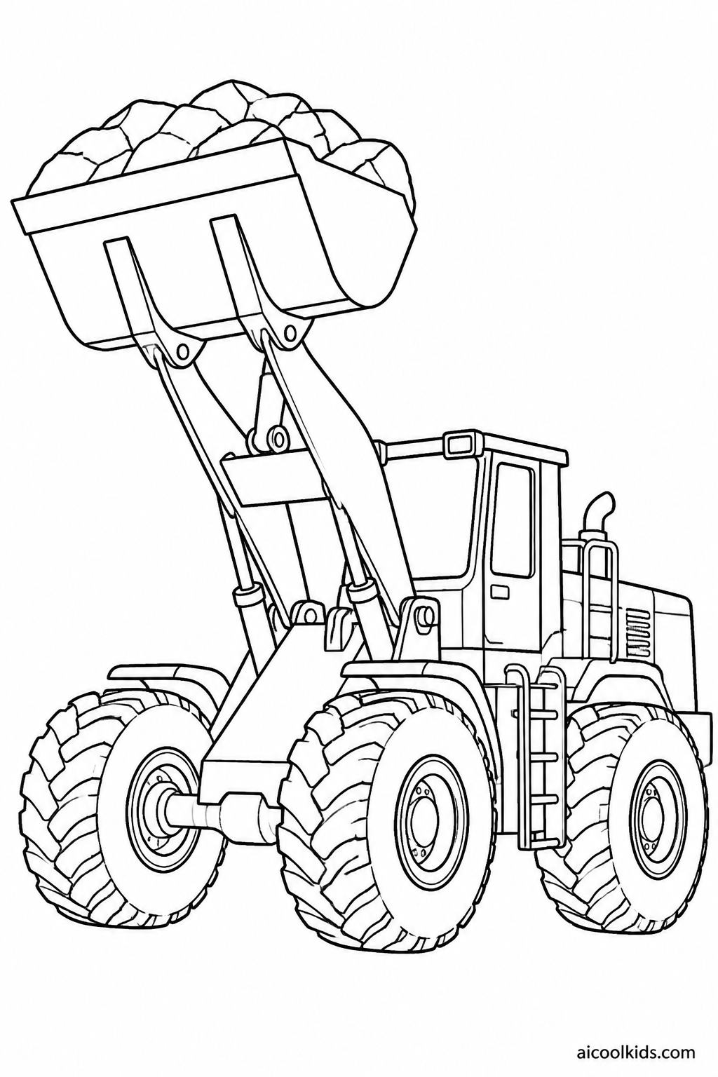 Front End Wheel Loader Scooping Dirt Mound free printable activity sheet