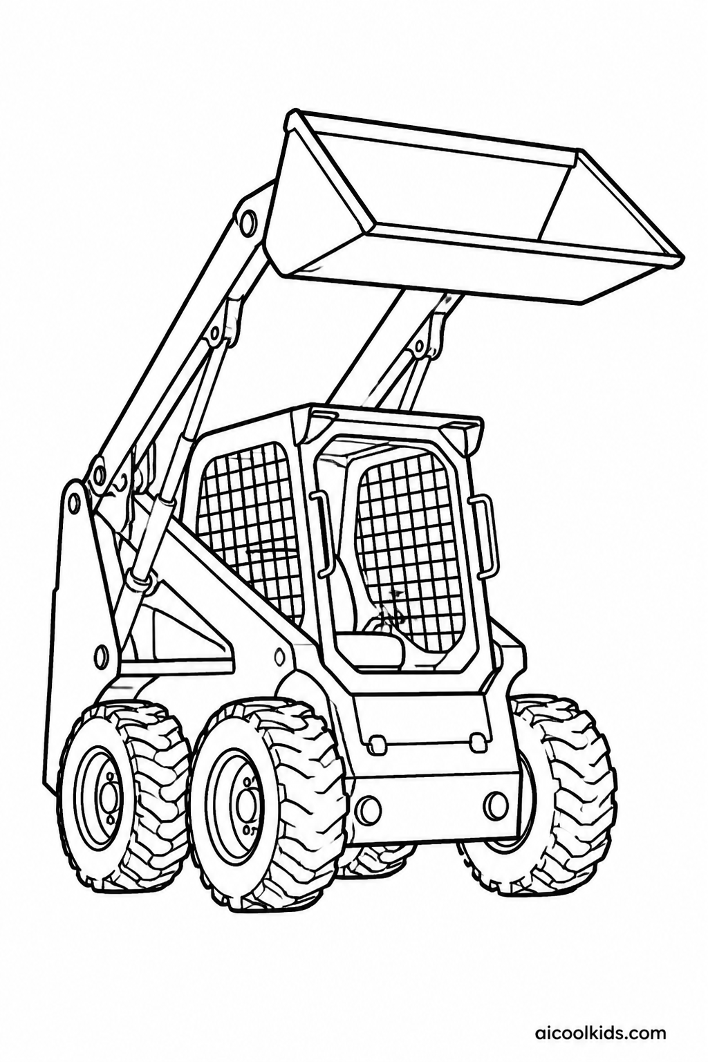 Agile Skid Steer Loader with Toothed Bucket free printable activity sheet