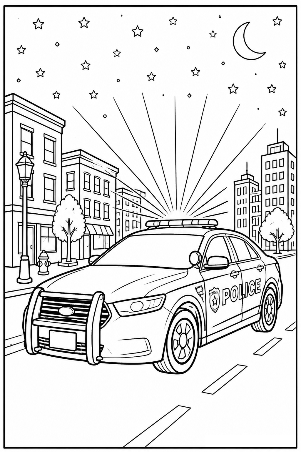 Night Patrol Cruiser with Flashing Blue Lights free printable activity sheet