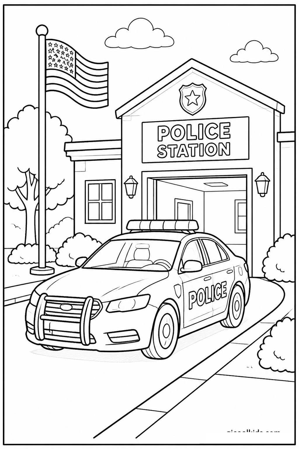 Neighborhood Police Station Emergency Response free printable activity sheet