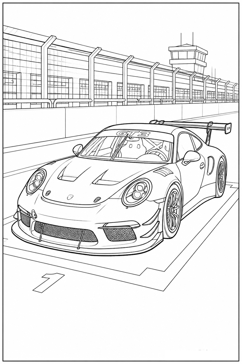 Aerodynamic Aerofoil Sports Car on Grid free printable activity sheet