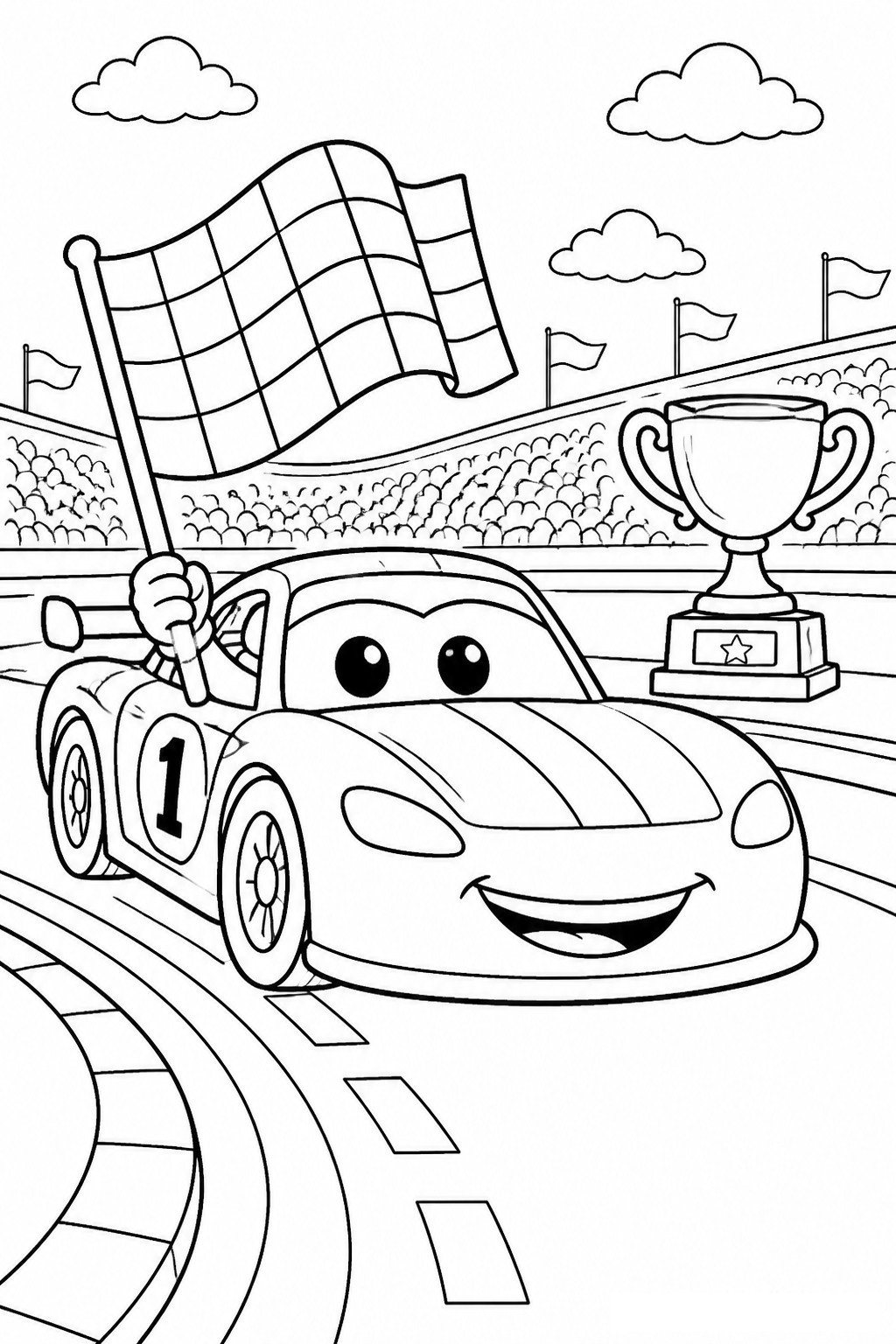 Victory Lap Celebration with Grand Trophy free printable activity sheet