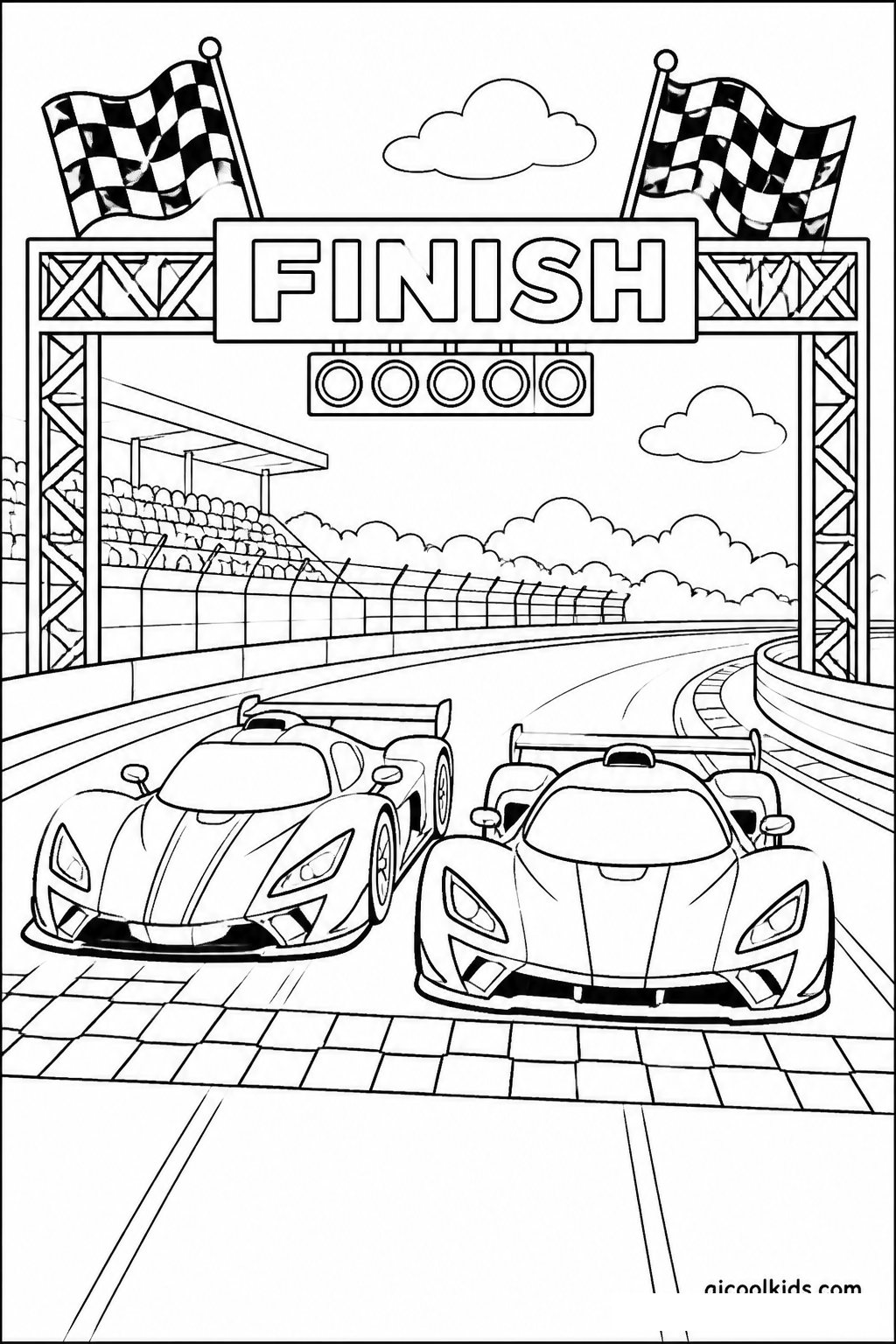Checkered Flag Finish Line Sprint free printable activity sheet